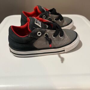 Converse All Star Chuck Taylor Toddler Black Red and Gray Sneakers